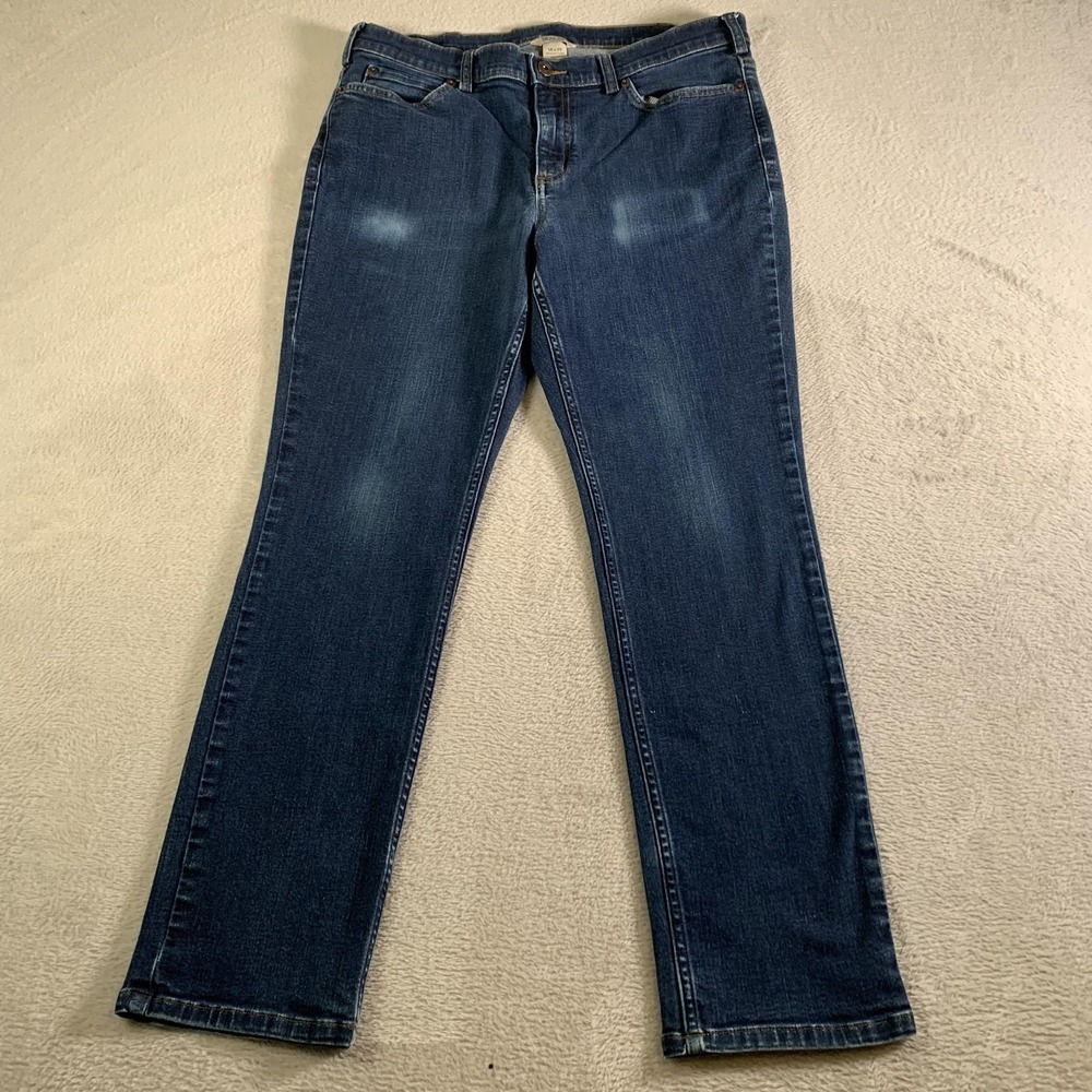 Duluth‎ Trading Co. Jeans Womens 14x29 Blue Medium Wash Straight Leg Stretch